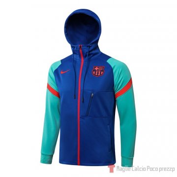 Chaqueta Con Capucha Del Barcellona 2021-2022 Blu