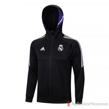 Giacca con cappuccio Real Madrid 22-23 Negro Giacca con cappuccio Real Madrid 22-23 Negro