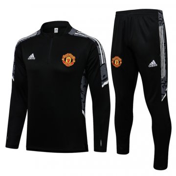 Tuta Da Track Felpa Manchester United Ucl Bambino 21-22 Negro