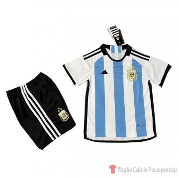 Maglia Argentina 3 Estrellas Home Bambino 2022