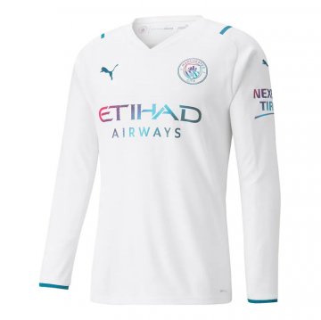 Maglia Manchester City Away Manica Lunga 21-22 Maglia Manchester City Away Manica Lunga 21-22