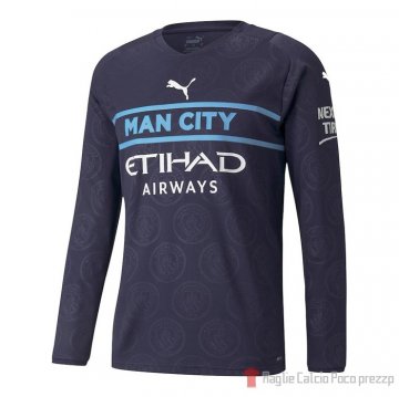 Maglia Manchester City Terza Manica Lunga 21-22 Maglia Manchester City Terza Manica Lunga 21-22