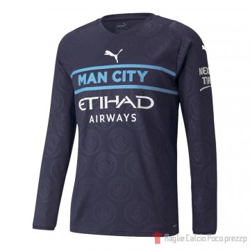 Maglia Manchester City Terza Manica Lunga 21-22