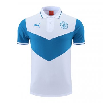 Maglia Polo Manchester City 2022-23 Blu E Bianco