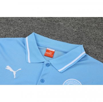 Maglia Polo Manchester City 22-23 Blu E Bianco