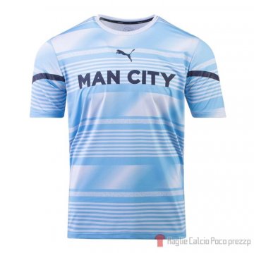 Maglia Pre Partido Del Manchester City 2022 Blu