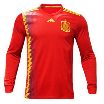 Maglia Spagna home manica lunga 2018 Maglia Spagna home manica lunga 2018