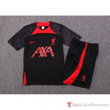 Tuta Da Track Liverpool Manica Corta 2022-23 Nero - Pantalon Corto