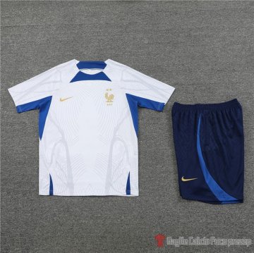 Chandal Del Francia Manica Corta 2022-2023 Blanco - Pantalon Corto