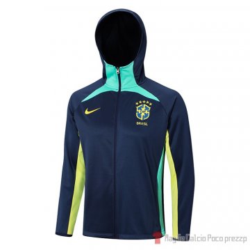 Chaqueta Con Capucha Del Brasil 22-23 Azul Chaqueta Con Capucha Del Brasil 22-23 Azul