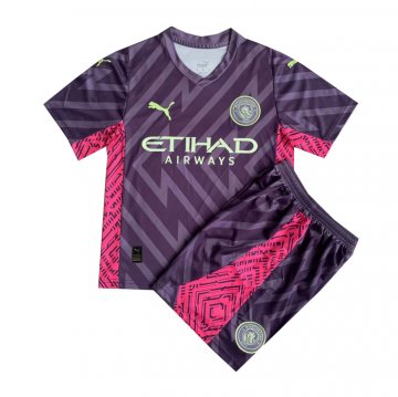 Maglia Manchester City Portiere Bambino 23-24 Purpura Maglia Manchester City Portiere Bambino 23-24 Purpura