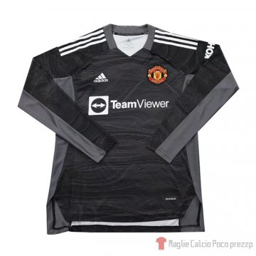Maglia Manchester United Portiere Maniche Lunghe 21-22 Negro Maglia Manchester United Portiere Maniche Lunghe 21-22 Negro