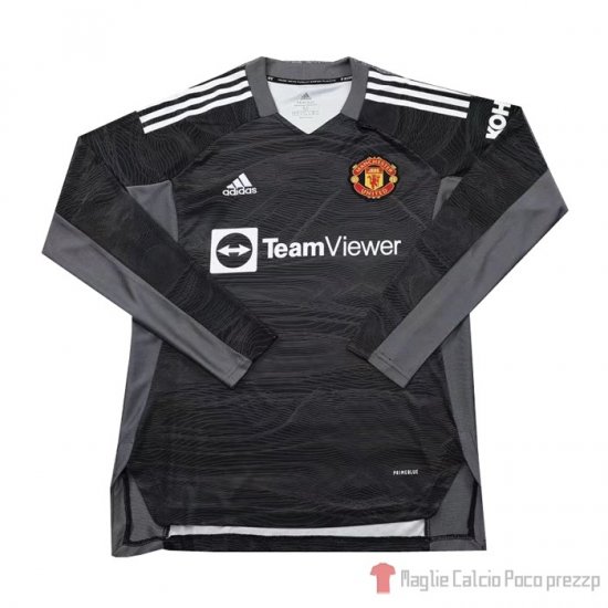 Maglia Manchester United Portiere Maniche Lunghe 21-22 Negro - Clicca l'immagine per chiudere