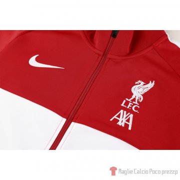 Tuta Da Track Giacca Liverpool Bambino 20-21 Rosso E Bianco