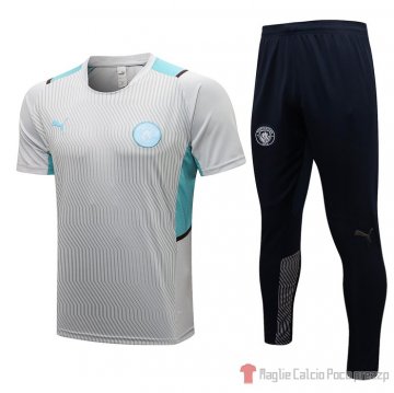 Tuta Da Track Manchester City Manica Corta 21-22 Grigio