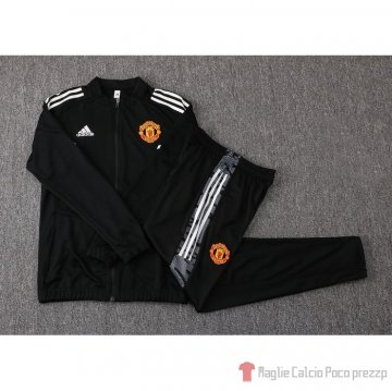 Tuta Giacca Manchester United 21-22 Negro Y Blanco