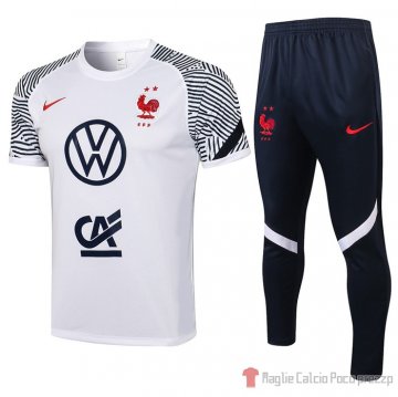 Tuta da Track Francia Manica Corta 21-22 Blanco Tuta da Track Francia Manica Corta 21-22 Blanco