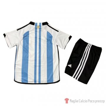 Maglia Argentina 3 Estrellas Home Bambino 2022