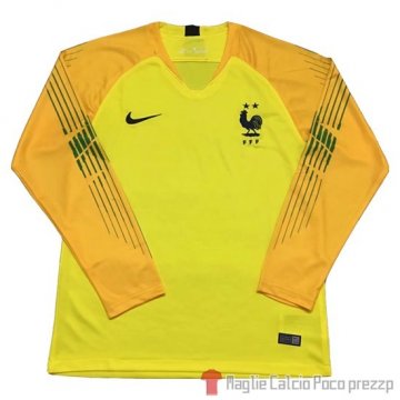 Maglia Francia Portiere Manica Lunga 2018 Giallo Maglia Francia Portiere Manica Lunga 2018 Giallo