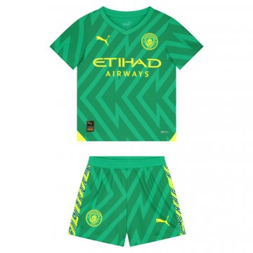 Maglia Manchester City Portiere Bambino 23-24 Verde Maglia Manchester City Portiere Bambino 23-24 Verde