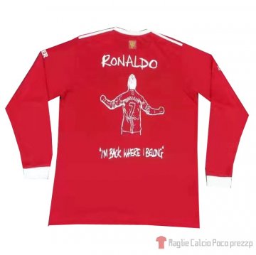 Maglia Manchester United Cr7 Maniche Lunghe 21-22