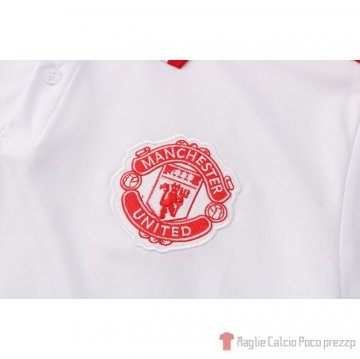 Maglia Polo Manchester United 2021-22 Blanco Y Rojo