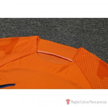 Tuta Da Track Barcellona Manica Corta 22-23 Arancione - Pantalon Corto