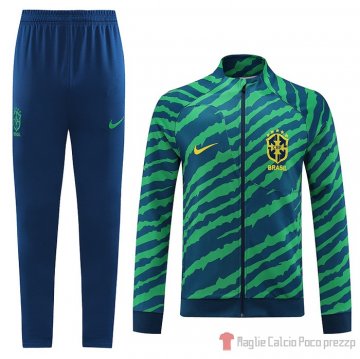 Tuta Da Track Giacca Brasileee 2022-23 Verde Tuta Da Track Giacca Brasileee 2022-23 Verde