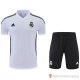 Tuta Da Track Real Madrid Manica Corta 2022-23 Bianco E Purpura - Pantalon Corto