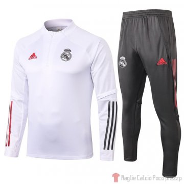 Tuta da Track Felpa Real Madrid 2020/2021 Bianco Tuta da Track Felpa Real Madrid 2020/2021 Bianco