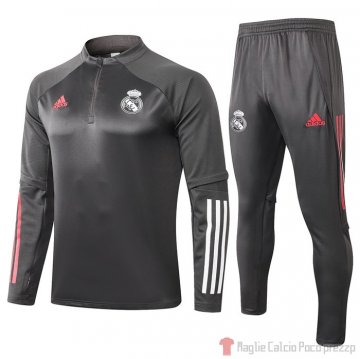Tuta da Track Felpa Real Madrid 2020/2021 Grigio Tuta da Track Felpa Real Madrid 2020/2021 Grigio