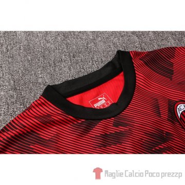 Tuta da Track Milan Manica Corta 2019/2020 Rosso e Nero