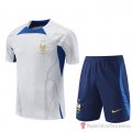 Chandal Del Francia Manica Corta 2022-2023 Blanco - Pantalon Corto