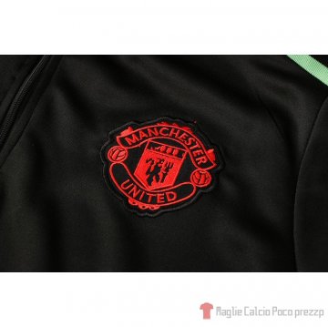 Tuta Da Track Felpa Manchester United Bambino 21-22 Negro