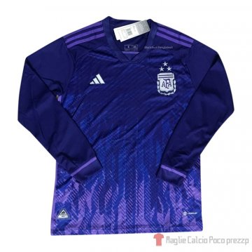 Maglia Argentina 3 Estrellas Away Maniche Lunghe 2022 Maglia Argentina 3 Estrellas Away Maniche Lunghe 2022
