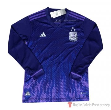 Maglia Argentina 3 Estrellas Away Maniche Lunghe 2022