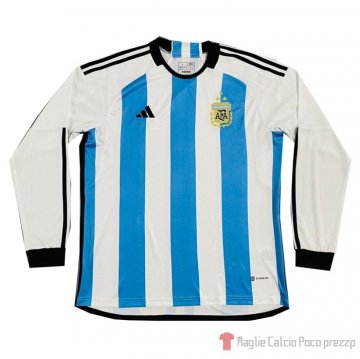 Maglia Argentina 3 Estrellas Home Maniche Lunghe 2022 Maglia Argentina 3 Estrellas Home Maniche Lunghe 2022