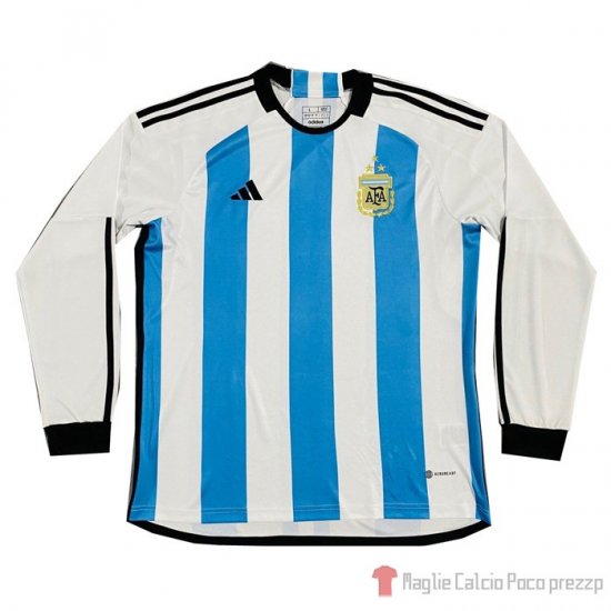 Maglia Argentina 3 Estrellas Home Maniche Lunghe 2022 - Clicca l'immagine per chiudere