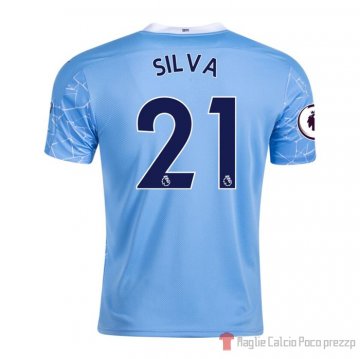 Maglia Manchester City Giocatore Silva Home 20-21 Maglia Manchester City Giocatore Silva Home 20-21