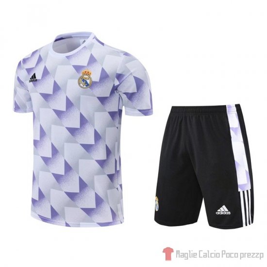 Tuta Da Track Real Madrid Manica Corta 22-23 Bianco E Purpura - Pantalon Corto - Clicca l'immagine per chiudere