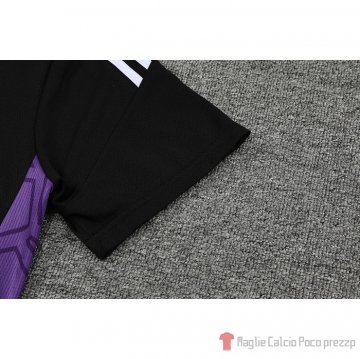 Tuta Da Track Real Madrid Manica Corta 22-23 Nero E Purpura - Pantalon Corto