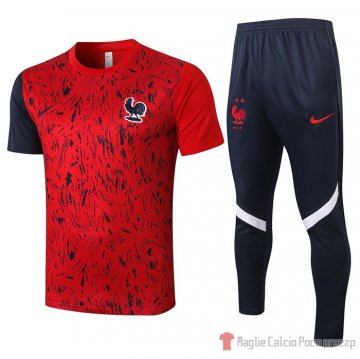 Tuta da Track Francia Manica Corta 20-21 Rojo Tuta da Track Francia Manica Corta 20-21 Rojo