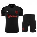 Tuta da Track Manchester United Manica Corta 23-24 Negro - Pantalon Corto