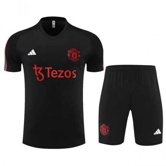 Tuta da Track Manchester United Manica Corta 23-24 Negro - Pantalon Corto - Clicca l'immagine per chiudere