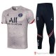 Tuta da Track Paris Saint-germain Manica Corta 2021-22 Gris