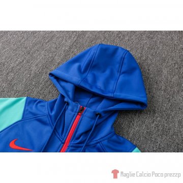 Chaqueta Con Capucha Del Barcellona 2021-2022 Blu