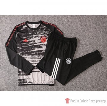 Tuta Da Track Felpa Bayern Munich 20-21 Negro Y Gris