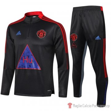 Tuta Da Track Felpa Manchester United Bambino 21-22 Gris