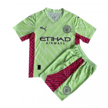 Maglia Manchester City Portiere Bambino 2023-24 Verde Maglia Manchester City Portiere Bambino 2023-24 Verde