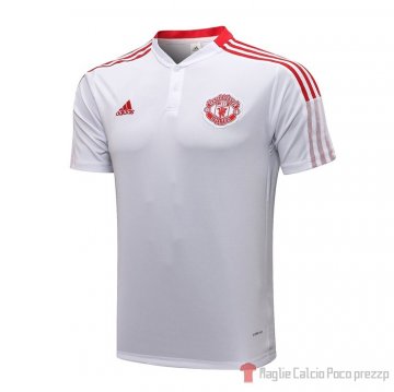 Maglia Polo Manchester United 2021-22 Bianco Maglia Polo Manchester United 2021-22 Bianco